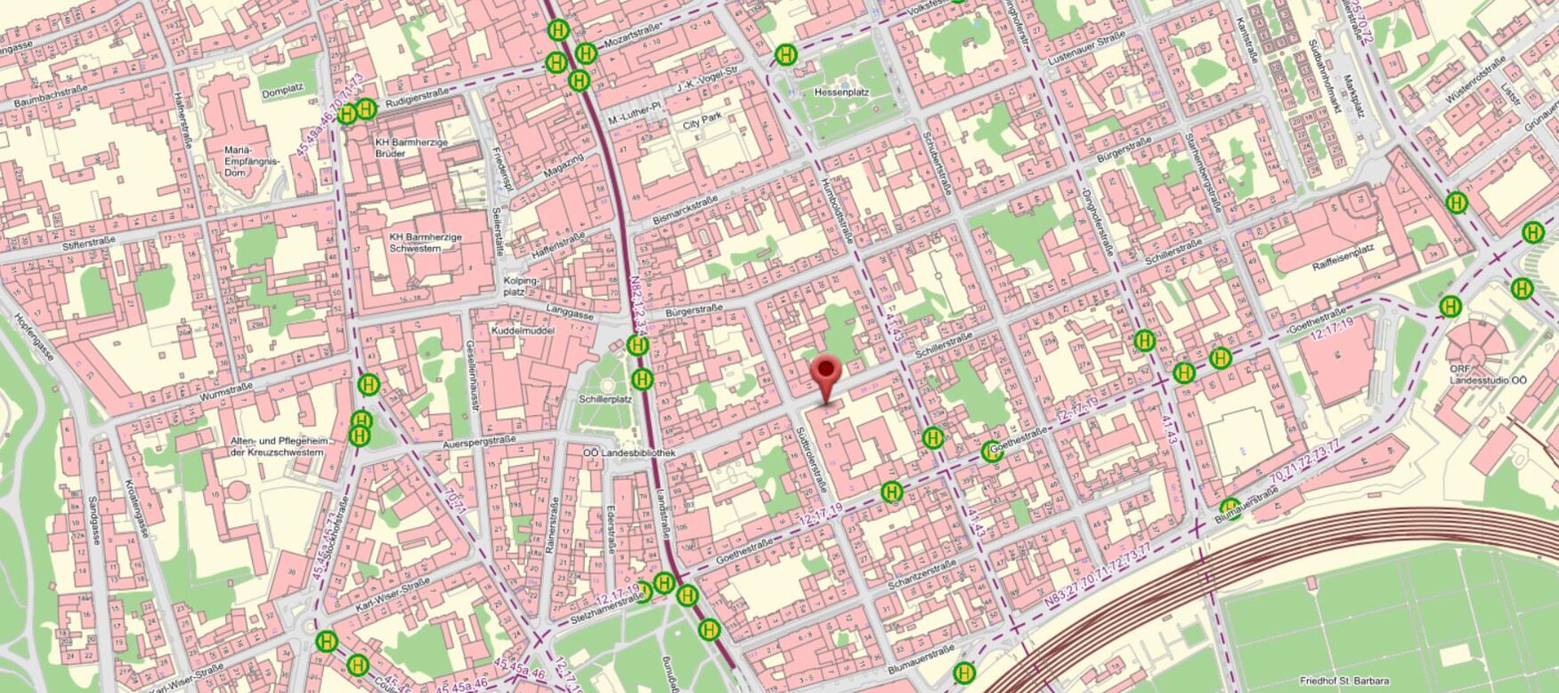 Karte Linz (Datenquelle: webgis.linz.at)